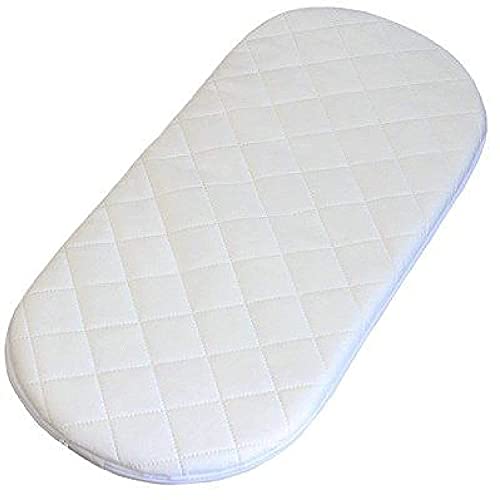 Moses Kinderwagenkorb-Matratze, wasserdicht, hypoallergen, dick, oval, passend für Mamas & Papas Mothercare Reise Baby Baby Cot Basket Perfect for Baby Cradle & Stubenwagen (70 x 30 x 4 cm)