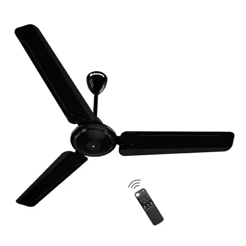 atomberg Ameza 1200mm BLDC Ceiling Fan for Living Room | With Remote | BEE 5 Star | Energy Saving | 2 Year Warranty | Gloss Black - 43% off at DetectaDeal