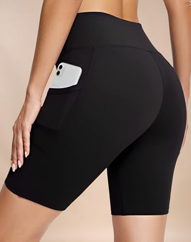 Image of High Waist Sports Activewear Shorts for Women and Girls Ideal for Gym and Yoga or Cycling with Side Pocket, Stretchable, Flexible, Slim Fit