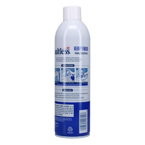 Image of Faultless Heavy Ironing Spray Starch 567g, Gives Stiff and Crisp Finish, Wrinkle-Free, Dry Cleaner Results at Home, Odor-Neutralizing, Easy Iron Aid, Imported from USA
