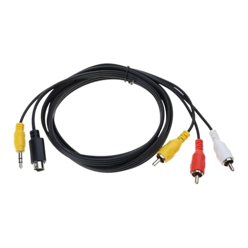 APGLSXY S-Video 4Pin and 3.5mm TRS Stereo to 3RCA Composite Adapter Cable for PC