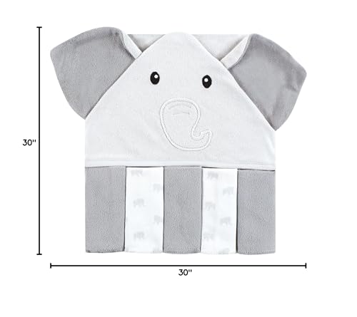 Image of Hudson Baby Unisex Baby Hooded Towel and Five Washcloths, Gray Elephant, One Size