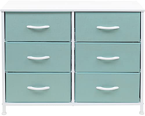 Sorbus-Dresser-with-6-Drawers-Furniture-Storage-Tower-Unit-for-Bedroom-Hallway-Closet-Office-Organization-Steel-Frame-Wood-Top-Easy-Pull-Fabric-Bins-6-Drawer-Pastel-Aqua 31JDTw2S+8S