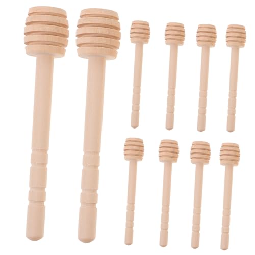 FELTECHELECTR Honey Mixing Sticks 10pcs Wooden Honey Dippers for Honey Jar Tea Jam Syrup Easy to Use