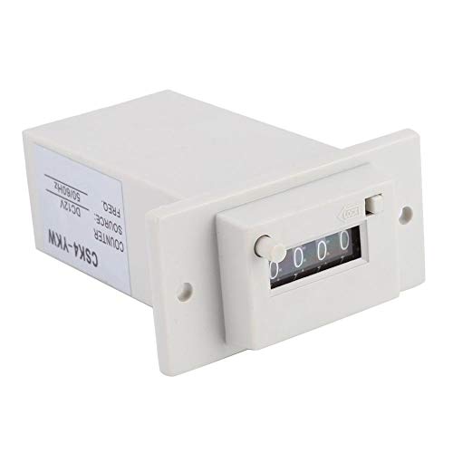 Image of Pulse Counter, 4 Digit Mechanical Electromagnetic Industrial Totalizer DC12V Powered for Water Meter Systems Electricity Monitoring Production Line Automation Industrial Applications