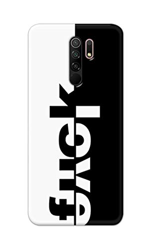 Image of PRINTFIDAA One Words Fukc Love Creative Art Innovative Wonderfull Printed Designer Hard Case for Redmi 9 Prime Back Cover -(e) RPM1003
