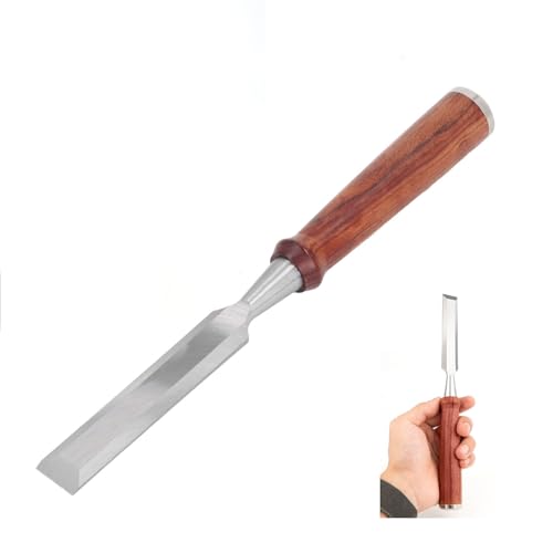 Scalpello per legno, scalpello per legno in acciaio legato da 20 mm/0,8 pollici con manico ergonomico in legno per lavorazione del legno, intaglio, scanalatura, scavo, taglio