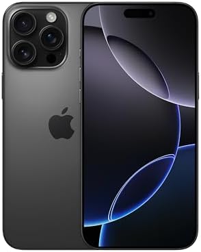 Apple iPhone 16 Pro Max 256 GB: 5G Mobile Phone with Camera Control, 4K 120 fps Dolby Vision and a Huge Leap in Battery Life. Works with AirPods; Black Titanium