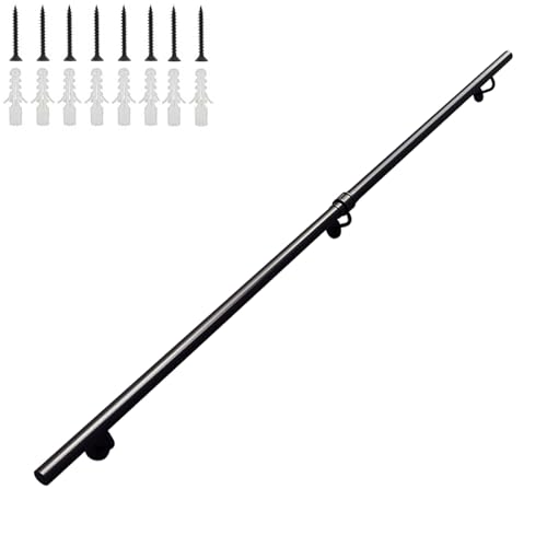 Rampe extérieure anti-glissade en métal noir pour sécuriser les marches en pierre