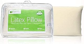 Natural Latex Pillow (Standard Size, Medium), with 100% Organic Cotton Cover Protector, Helps