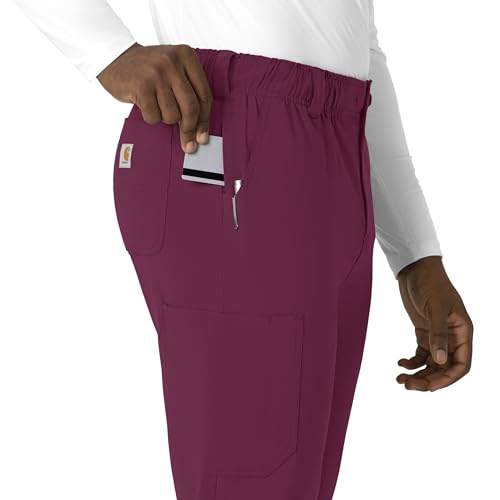 Carhartt Force Cross-Flex Men's Straight Leg Scrub Pant, Wine, S TAL - image 5