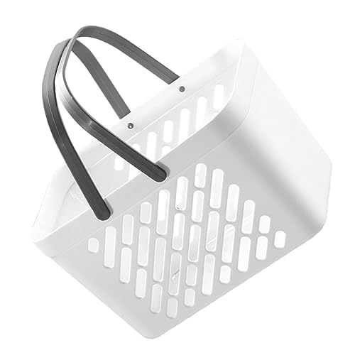 FONDOTIN 大容量中空水切りバスバスケット バスオーガナイザービン 小さなハンドルバスケット 雑貨保存容器 シャワートート プラスチック製シャワー お風呂のおもちゃかご pp
