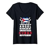 Photo Gallery donna funny smartass cuban boyfriend cuba flag maglietta con collo a v Photo Gallery donna funny smartass cuban boyfriend cuba flag maglietta con collo a v