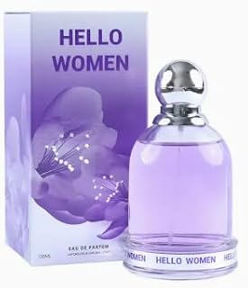 Hello Women Eau de Parfum, Purple Glass Bottle, Elegant Floral Fragrance, Luxury Perfume Set with Gift Box