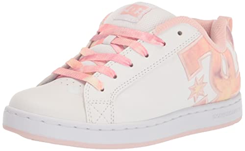 DC Women's Court Graffik Casual Low Top Skate Shoe, Peach Parfait, 7 UK