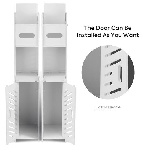 Doxo Slim White Toilet Paper Holder Stand for Small Bathrooms
