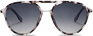 SOJOS Retro Aviator Polarized Sunglasses for Women Men Double Bridge Ladies Shades SJ2078 with Grey Tortoise Frame/Gradient Light Blue Lens