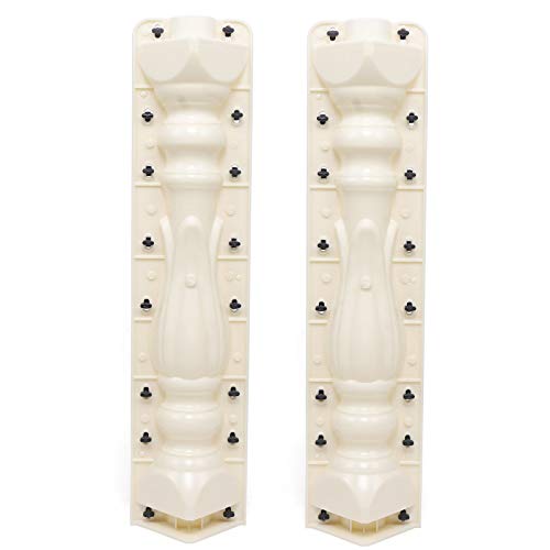 TFCFL Roman Column Concrete Plaster, 1 Set DIY Balustrades Mold Cement Casting Moulds for Concrete DIY Balcony Garden Pool Fence Ornament Decor 27.6 Inch (White)