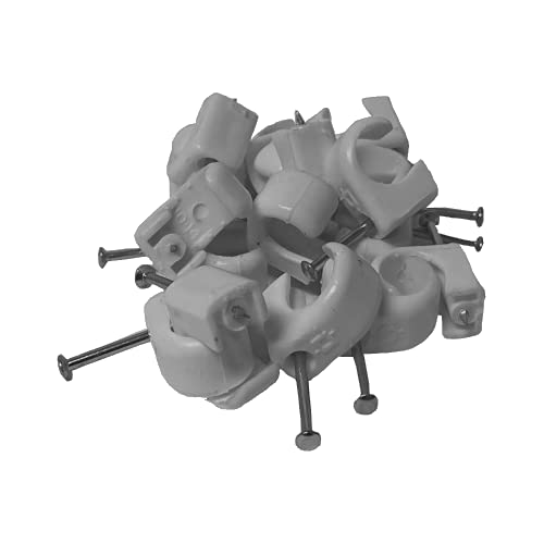 LEGRAND, Nagelschellen, Kabelschellen, Haftclips, mit eingestecktem Nagel, Größe: 10-14mm, 20 Stück, Farbe: Grau, 098367