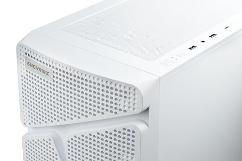 ENERMAX MarbleShell Mesh MS21, ARGB Estuche Compacto para Juegos ATX Mini-Tower para PC, Micro-ATX Placa Base, 4x Ventilador PC ARGB 120mm PWM Blanco Preinstalado, 2x USB 3.0 y USB 3.2 Type C, Blanco - imagen 6