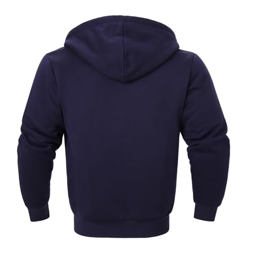 Image of LeeHanTon Sherpa Lined Hoodies for Men Heavyweight Full Zip Up Sweatshirt Thick Fleece Winter Warm Work Jackets Plus Size