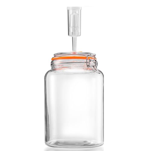 YARWELL 1 Gallon Glass Fermenting Jar with Airlock Single Pack