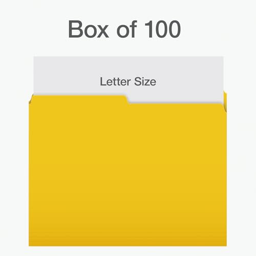 Pendaflex Colour File Folders, 1/2 Cut Tab, Letter, Yellow, 100/Box image 2