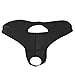 Produktbild Zhiyao Herren Jockstrap String Tanga Männer Wetlook Leder Schwarz Unterhose Trunks mit Kunstleder Kurze Hose Pants Offene Erotik Slips, L