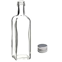 gouveo Set van 20 glazen flessen 60 ml Maraska met schroefdop goud - minifles 0,06 l om te vullen - glazen flessen voor likeur, olie of als cadeau (MFET060G