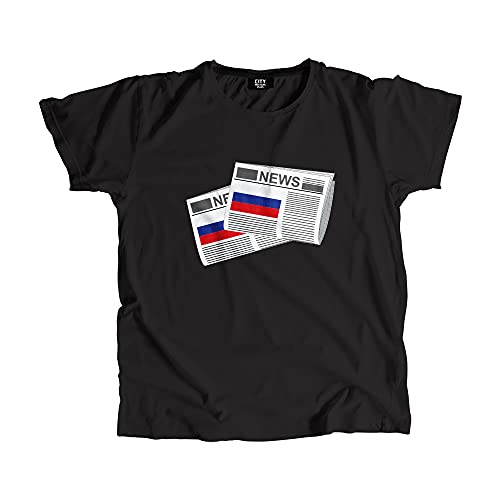 T-shirt Russie imprimé journal pour un look urbain décontracté