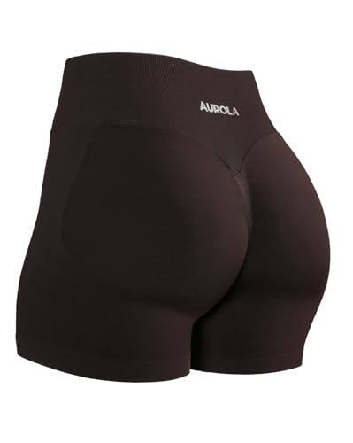 Image of AUROLA Influence Workout Shorts for Women,2.5 3.5 4.5 5.5 6.5 No Roll Up Squat Proof Scrunch Seamless Compression Gym Short