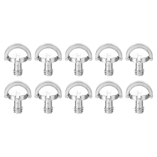 MECCANIXITY Juego de 10 tornillos de montaje para cámara, tornillo de liberación rápida de 1/4 pulgadas para cámara, adaptador de tornillo de trípode, monopié, luz de flash