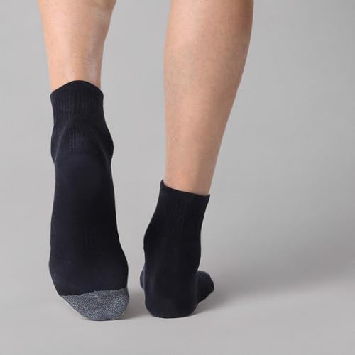 FITRELL 6 Pack Men's Athletic Ankle Socks Cushioned Sports Running Socks, Shoe Size 9-12, Black