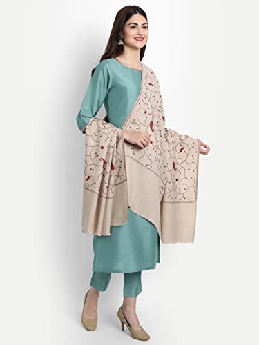 Zamour Kashmiri Shawl for Women, Pashmina Style Fine Indian Embroidery Wool Shawls for Winter3