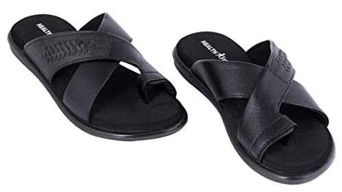 Image of HEALTH FIT Men's PU Black Diabetic & orthopedic Footwear HF5014 BK 7