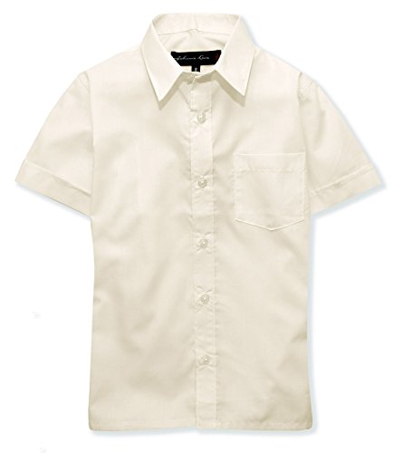 Boys Short Sleeves Solid Dress Shirt