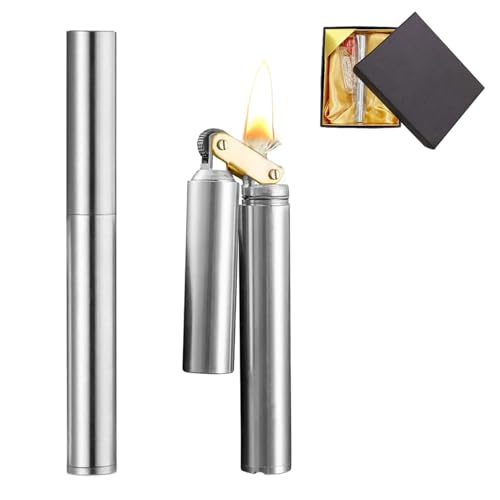 Idota Mechero Vintage de latón, Mini Portátil Encendedor, Regalos de Hombres con Caja
