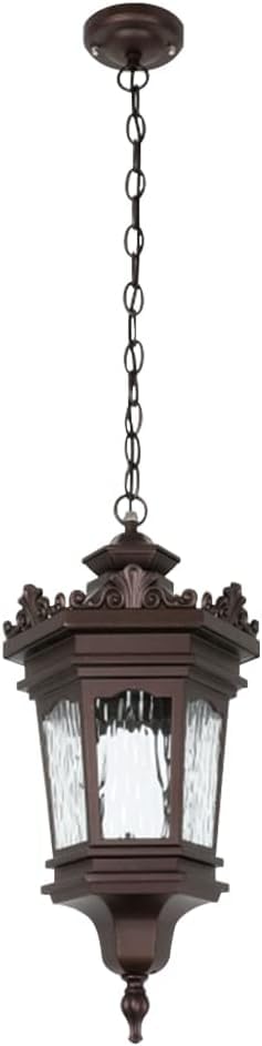 Outdoor Pendant Lights for Porch Large Modern Black Gold Adjustable Exterior Hanging Porch Lighting with Water Glass Waterproof Ceiling Mount Lamp Outside Chandelier Lantern for Gazebo Yard Vigorous