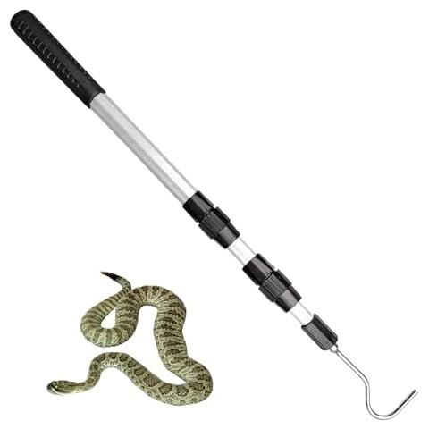 Bytcew Snake Hook Reptile Catcher Stick Pole, Heavy Duty Snake Handling Tool kit for Rattlesnakes Python Copperhead Removal Catching Cover