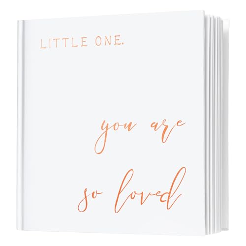 Calculs Baby Shower Guest Book with Pen Polaroid Photo Scrapbook & Sign-in Book Little One You are So Loved Rose Gold Foil Cover Hardcover Keepsake Album Blank Pages for Messages & Pictures