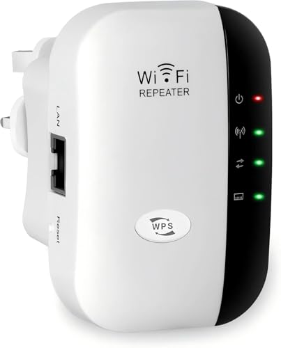 2026 Newest WiFi Extender, WiFi Booster, WiFi Repeater, Covers Up to 3000 Sq.ft and 45 Devices, Internet Booster - with Ethernet Port, Quick Setup, Home Wireless Signal Booster, UK plug (White2026, S)