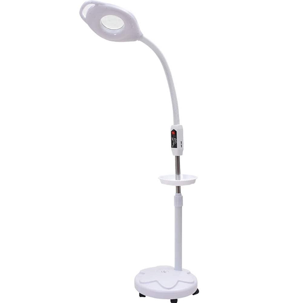 Lente d'ingrandimento da terra Lampada d'ingrandimento 16X Lente d'ingrandimento LED Multifunzione regolabile Cura della pelle Bellezza Tatuaggio Bellezza con rotelle ideali per saloni di bellezza