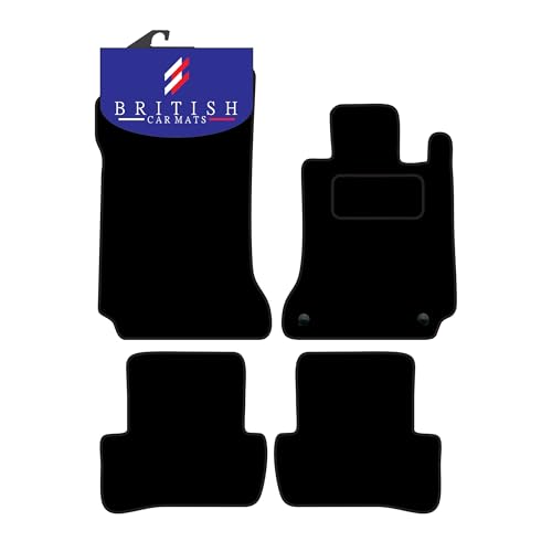 Image of BCM Car Mats - Compatible with Mercedes C Class 2007-2013 Automatic (S204 / W204) - Car Floor Mat - Carpet - Fully Tailored - Anti-Slip Granulated Backing - Black Trimming - 4 Piece