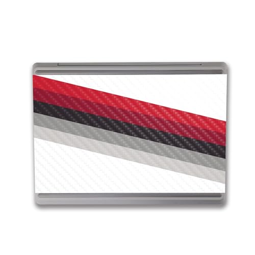 Image of MightySkins Carbon Fiber Skin Compatible with Microsoft Surface Laptop Go 3 (2023) Full Wrap Kit - Slant Stripes | Protective, Durable Textured Carbon Fiber Finish | Made in The USA