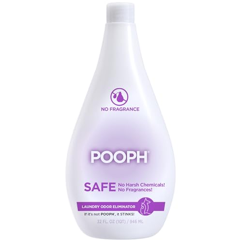 POOPH® Laundry – 32oz Bottle (16 Loads) – Eliminates The Toughest Odors in Washables in a ONE Wash –with NO FRAGRANCES.Just Add 2oz with Laundry Detergent – NO Harsh Chemicals, Safe for People & Pets
