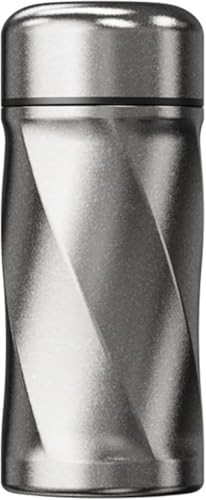 Sutenno チタン ボトル 水筒 ミニ 魔法瓶 純チタン製 200ml 150g 軽量保温 保冷 二重構造 真空断熱 耐久性 コンパクト アウトドア キャンプ用 持ち運び便利 運動会 通学 通勤 オフィス用 男女兼用 ギフト対応 贈り物 (シルバー,2