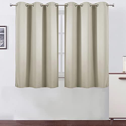 Image of LEMOMO Light Beige Thermal Blackout Curtains /42 x 63 Inch /Set of 2 Panels Room Darkening Curtains for Bedroom