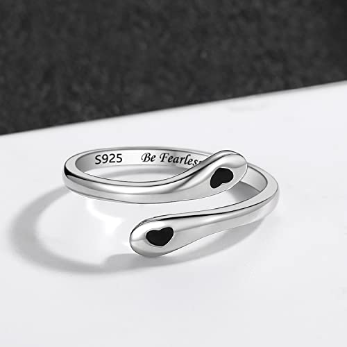 ZOEXUE 925 Sterling Silver Inspirational Jewelry Rings Adjustable Ring Personality Encouragement Gift for Teens Women4