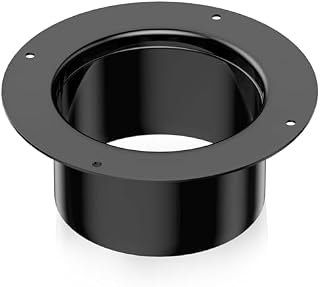 Hon&Guan Ducting Flange 100mm/4Inch Duct Connector Round Flange ABS Plastic Ventilation Wall Flange for Dryer, Extractor Pipe, Bathroom Fan Duct