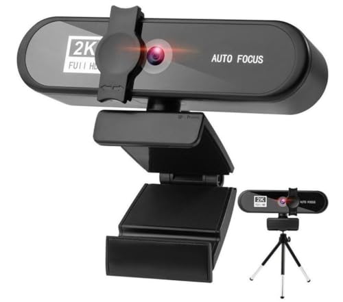 Webcam 2K DrPhone CW7 autofocus 5MP avec capot de confidentialité pour une image nette